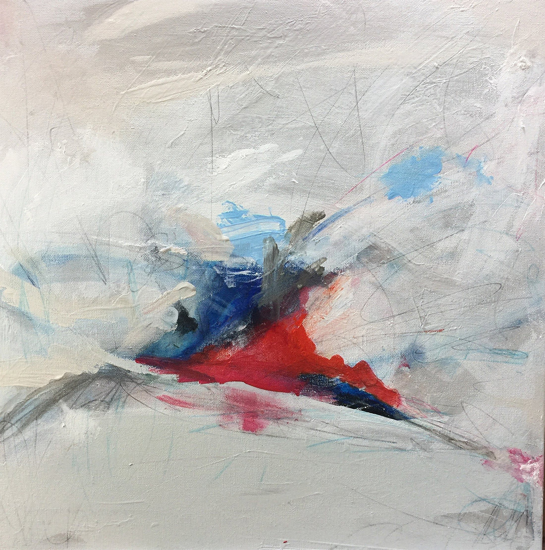 This is a small acrylic mixed media fine art painting